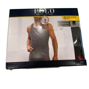 POLO RALPH LAUREN Men’s RIBBED TANKS T-SHIRTS UNDERSHIRTS Logo Sz S 34-36